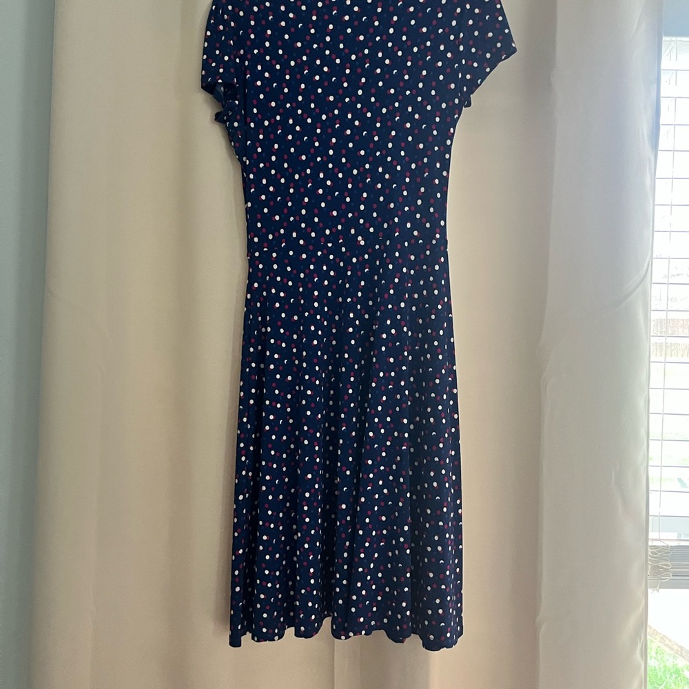 Leota Blue Wrap Sundress with Flutter Sleeves - Picture 2 of 4